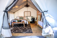Timberline Glamping, now open at River Forks Park and Campground, features six furnished safari tents designed to give visitors the space they need to camp in luxury on Lake Lanier.